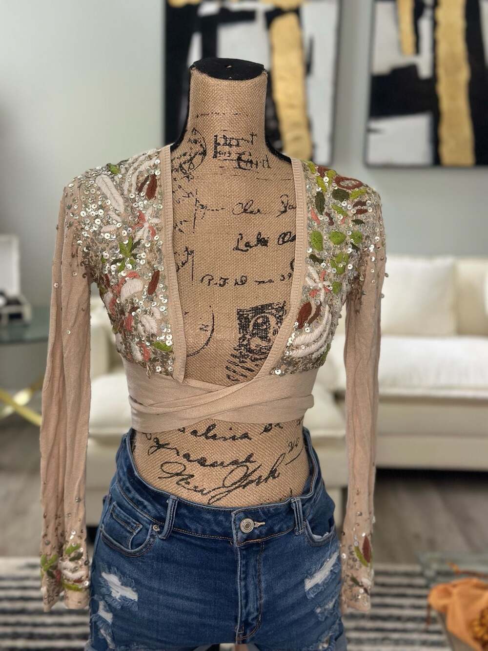 Cropped cardigan top